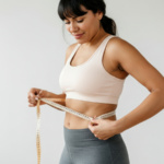 Woman holding a tape measurer around her waist representing tips for starting semaglutide and medical weight loss preparation