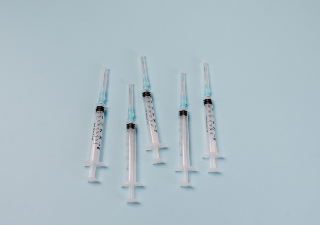 Prepared peptide therapy syringes at a med spa in San Antonio, TX